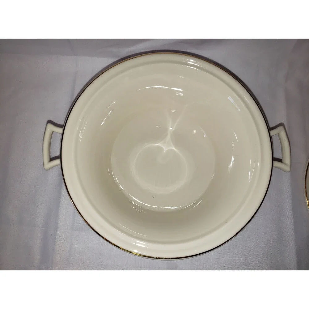 Old Ivory Covered Vegetable Bowl Soup Tureen W/Lid Swags Arcadia Syracuse China